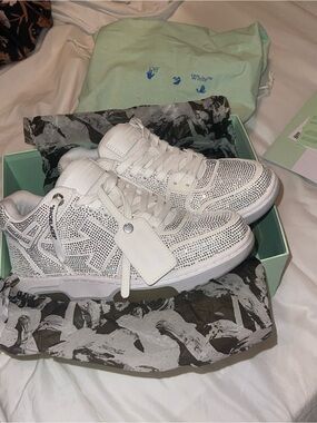 Off-white rhinestone sneakers